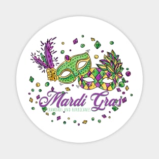 Watercolor Mardi Gras Masks & Beads Magnet